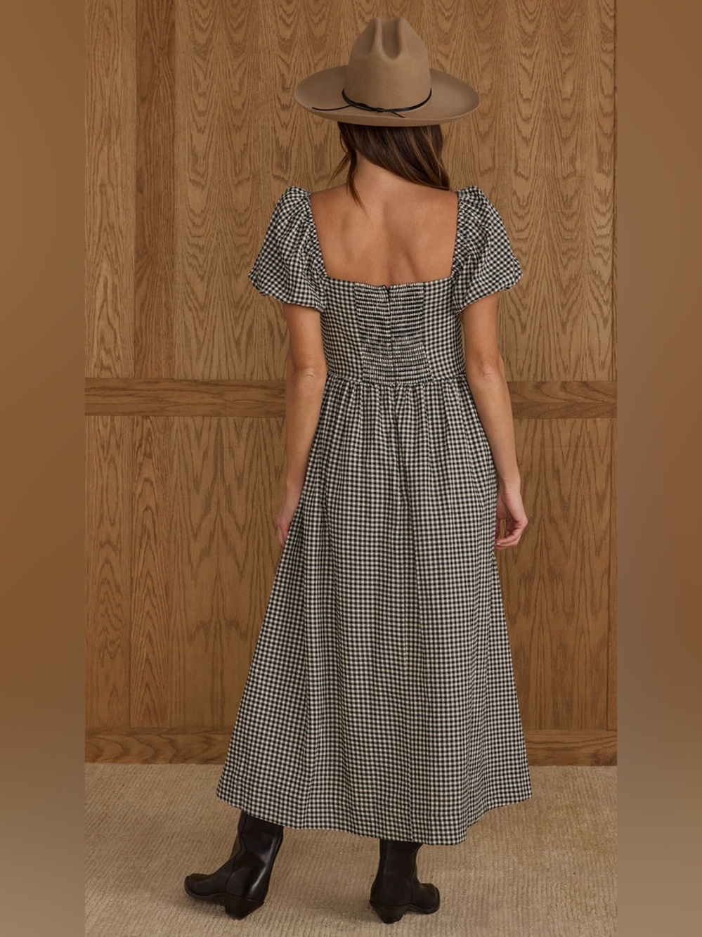Rylee + Cru Chiara Dress In Black Gingham - Picture 4 of 6